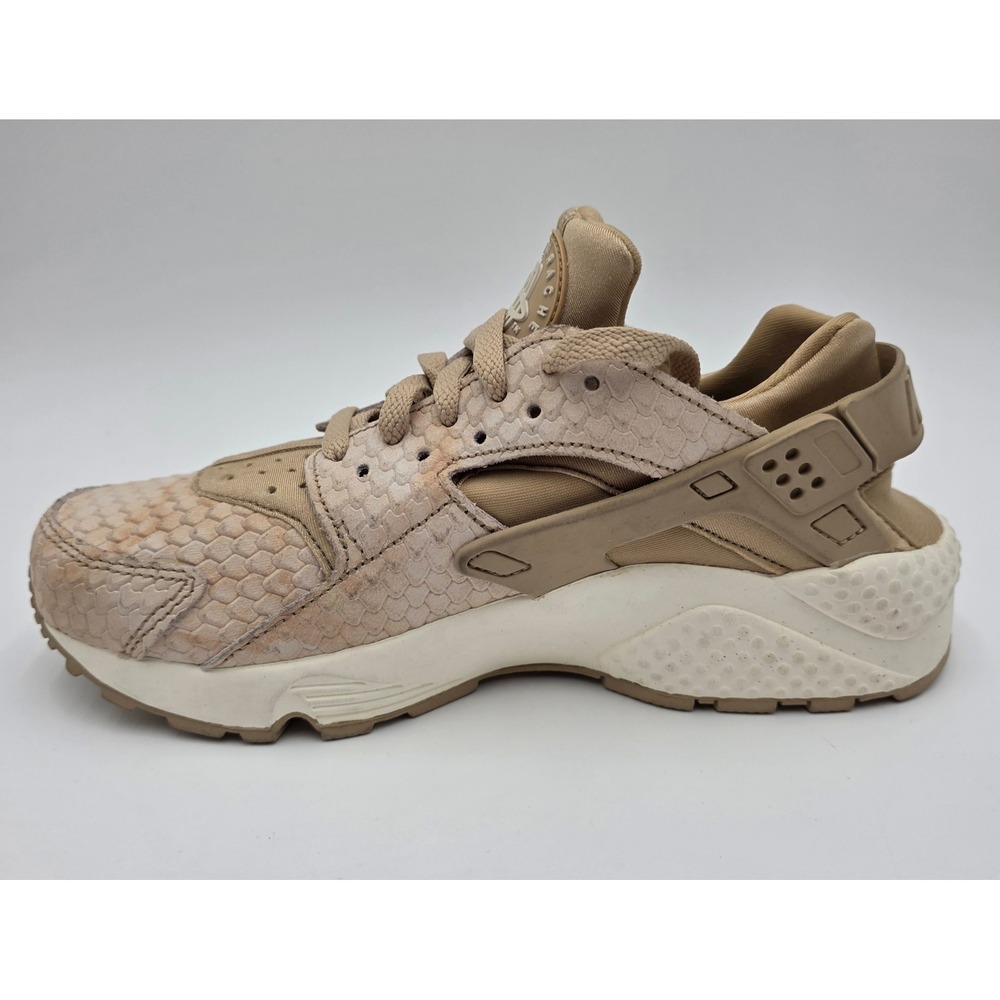 Nike Air Huarache Run Mushroom Tan Textured Snakeskin 683818-201 Women's 6.5 NEW - Picture 5 of 13